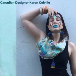 Ocean organic shaped hemp silk scarf